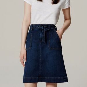 Ann Taylor LOFT Denim Tie Waist Skirt